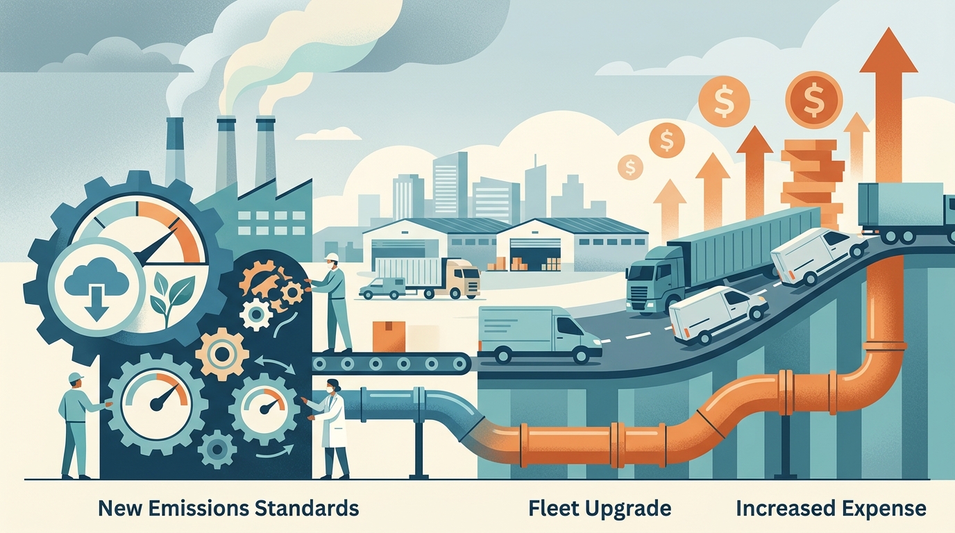Illustration: New Emissions Standards: Why Your Next Fleet Upgrade Just Got 20% More Expensive