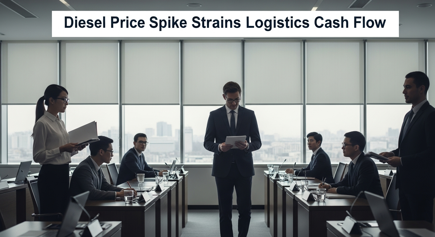 Illustration: Diesel Price Spike Strains Logistics Cash Flow: Strategies for Fleet Sustainability